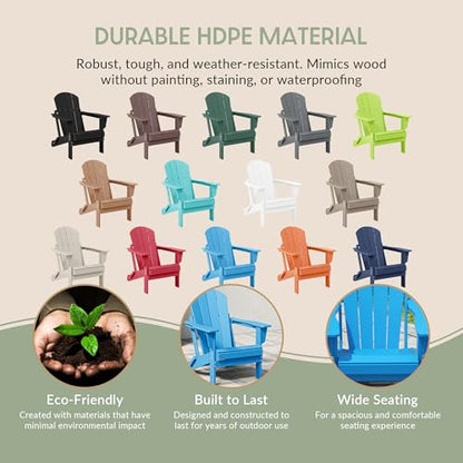 WestinTrends Malibu HDPE Outdoor Patio Folding Poly Adirondack Chair, Pacific Blue - color: Pacific Blue, size: 1 Chair