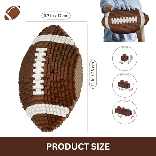Football 3D Building Block Set - Educational Toy - Perfect for +14 Years - 11 x 6.7 in - Challenging, Creative Fun and Skill-Building - 3D Instruction (1200PCS)