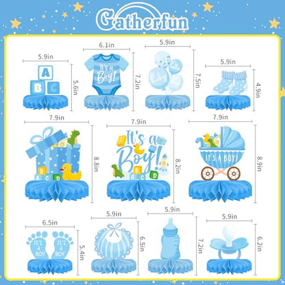 Boy Baby Shower Decorations Set - Kit with blue Honeycomb Centerpiece, Baby Reveal & Themed Table Decor for the Baby Boy Shower Decorations - style: Boy