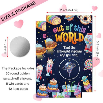 50 Pcs Out of This World Scratch off Cards, Funny Outer Space Theme Scratch Cards for Birthday Party, Lottery Group Reveal Games Activity Supplies, Galaxy Theme Party Supplies (Dark Blue) - color: Dark Blue