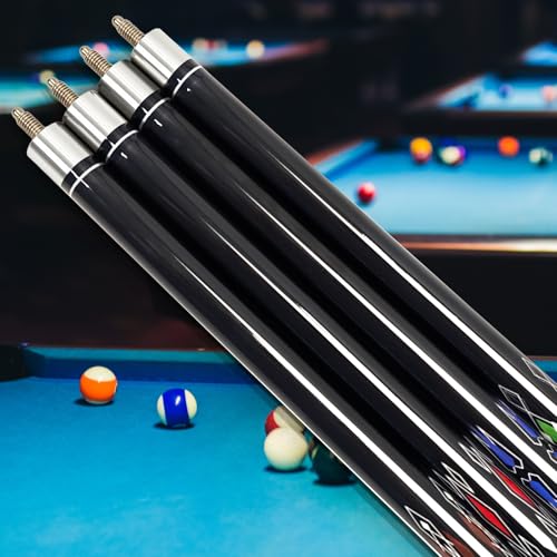 Pool Stick Set of 4,Pool Cues Sticks Made of Premium Maple Wood, Includes 4 Extra Billiard Chalk for Pool Cues, 58" Billiard House Bar Pool Cue Sticks for Professional Billiard Players - color: Pool cues-B02