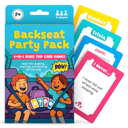 WELL BALANCED Road Trip Games for Kids Travel Essentials, Trivia, Riddles, Car Activities Must Haves for Ages 7+