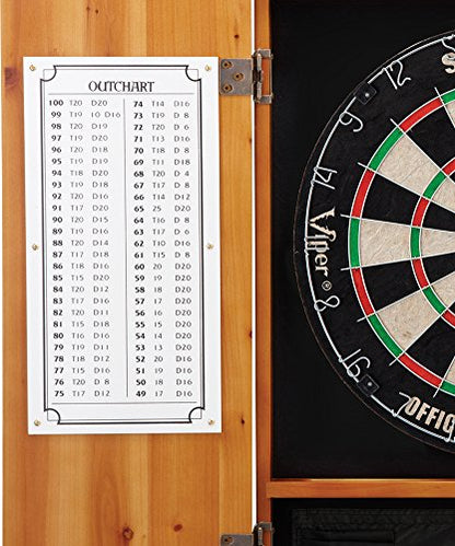 Viper by GLD Products Metropolitan Solid Wood Cabinet & Sisal/Bristle Dartboard Play-Ready Bundle - color: Oak, style: Standard Set