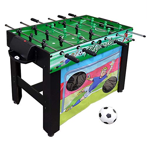 Hathaway Playmaker 3-in-1 Foosball Multi-Game Table with Soccer and Hockey Target Nets for Kids