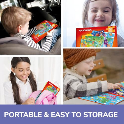 QUOKKA Magnetic Puzzles for Kids Ages 4-6 – 36 Pieces Sudoku Toddler Puzzles Ages 2-4 – Travel Games for Kids 3-5 – Map USA Space World Toddler Travel Toys – Car Airplane Road Trip Games for Childrens - style: 3. MAPS 36 PCS