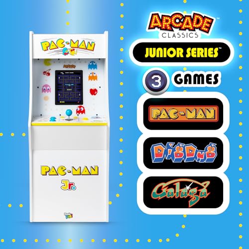 Arcade Classics Pac Man Jr Series Free Standing Machine, 3 Games, 8" Liquid Crystal Screen - Arcade Game for Basements, Garages, or Game Rooms - style: PacManJR Counter Series