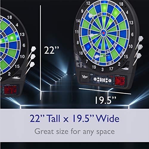 Viper Ion Illuminated Electronic Dartboard, 15.5 in Regulation Target, LED Segments, 48 Games, 8 Players, 6 Darts Included