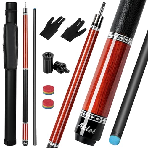 AKLOT Carbon Fiber Pool Cue Stick 58", Billiard Cue Sticks 19-19.5oz, Low Deflection Billiard Stick with 12.5mm Tip, Professional Carbon Fiber Pool Sticks for Adults - color: Bronze Labyrinth