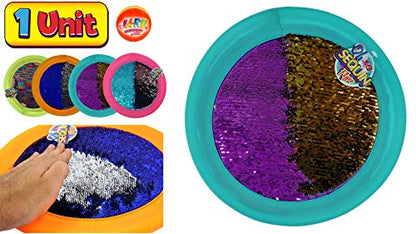 JA-RU Sequin Flyer Soft Frisbee-Disk Toy (1 Frisbee Assorted) Flying Disc for Kids and Adults, Boys and Girls. Beach Pool Indoor and Outdoor Throwing Games. Birthday Gifts (Pack of 2) - size: 1 Unit (Pack of 2)
