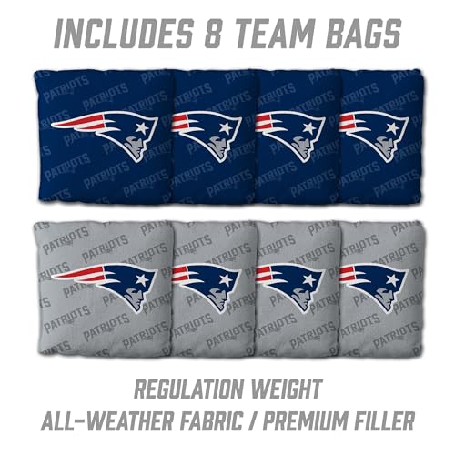 YouTheFan NFL 2' x 4' Slogan Series Professional Wood Cornhole Game with Logo Bags - color: New England Patriots