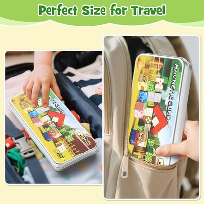 Mini Magnetic Blocks Farm Animals Travel Toys, 35PCS Portable STEM Magnetic Building Cubes with Metal Storage Box for Kids Ages 4-8, Road Trip & Airplane Essentials - style: Farm Animals Magnetic Building Blocks Travel Set Toys - 35PCS