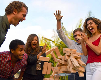 Jenga Giant Sport, Stacking Game with Tournament Chart & Travel Bag, Party Game for Kids & Adults, Stacks to 4 Feet - style: Sport