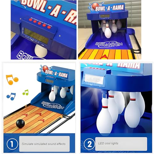 200cm Indoor Bowling Ball Sports Machine,Portable Electric Bowling Set,Foldable Electronic Bowling Alley Game with LED Scoreboard,Automatic Reset