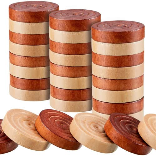 2 in 1 Chess Pieces Wood Chess Pieces + Checker Pieces Without Board (3.5 inches)