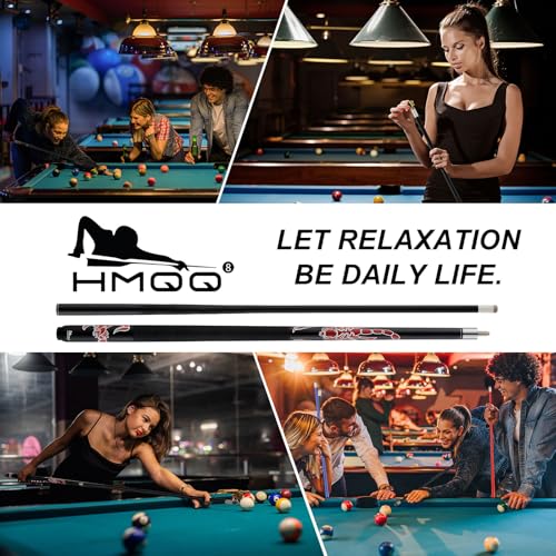 HMQQ 58" 2-Piece Fiberglass Graphite Composite Billiard Pool Cue Sticks (Several Colors Available, Weight from 19oz 21oz) - color: Blue, style: 21oz