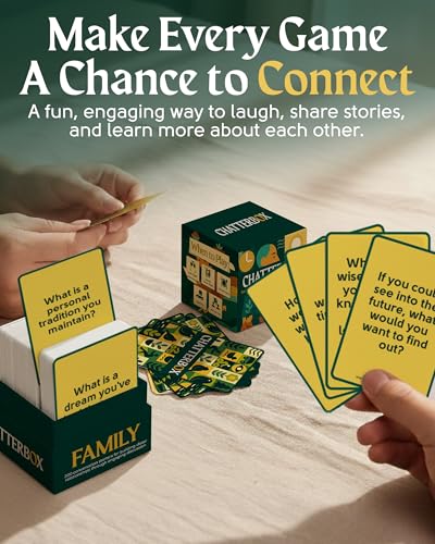 Chatterbox Conversation Cards for Families & Parents, Share Life Stories & Connect with Family & Get to Know You Game, Perfect for Game Night, Family Reunion, Dinner Table or Road Trips, 2+ Players