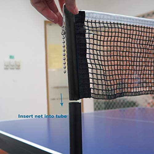 Comesee Professional Table Tennis Ping Pong Net Post Set Strength Screw Clamp with Net Clip Insert, 1.5 Inch Width Grip Holder, Tension and Height Adjustable Easy Set Up (Black)