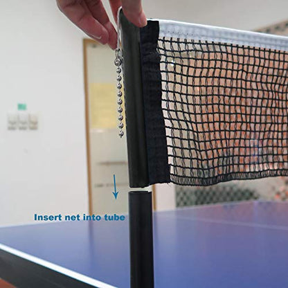Comesee Professional Table Tennis Ping Pong Net Post Set Strength Screw Clamp with Net Clip Insert, 1.5 Inch Width Grip Holder, Tension and Height Adjustable Easy Set Up (Black)