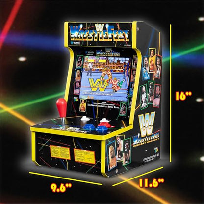 Arcade Classics - WWE Counter Series Game Machine, 4 Games, 8" Liquid Crystal Screen - Mini Cabinet, Portable Gaming, Retro, Countertop Console, Basement Decoration, Man Cave - style: WWE Counter Series