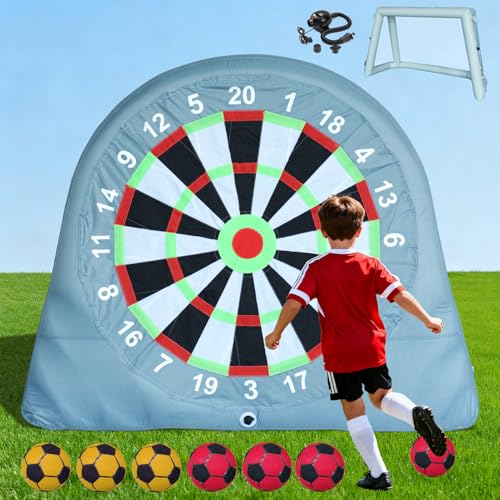 SAYOK Inflatable Soccer Dart Board Giant Kick Darts, Inflatable Football Darts Board, Soccer Dart Board,Carnival Games, Goalpost Game, with PUM&6 Soccers for Outdoor Backyard Parties