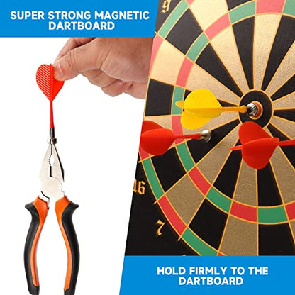 GSE Games & Sports Expert Double-Sided Magnetic Dart Board for Indoor/Outdoor. Magnetic Baseball/Dartboard Game Set with 6 Safe Darts