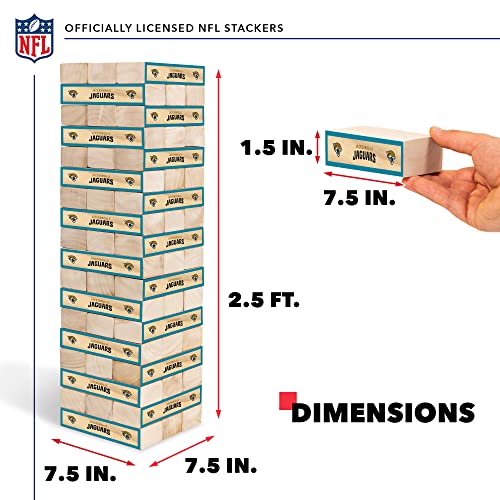 Wild Sports NFL Giant Stacking Wooden Blocks – Tumbling Tower Classic Family Game Stacks – Great Gift for Any Football Fan! - color: Jacksonville Jaguars