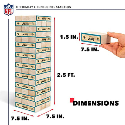 Wild Sports NFL Giant Stacking Wooden Blocks – Tumbling Tower Classic Family Game Stacks – Great Gift for Any Football Fan! - color: Jacksonville Jaguars