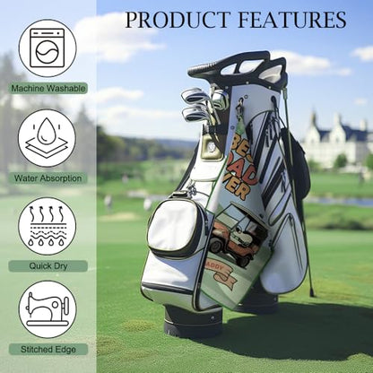 DYJYBMY Best Dad Ever Golf Towel with Clip, Funny Father's Day Printed Golf Towel, Retro Golfing Accessory for Men, Father's Day Golfing Gifts, Birthday Retirement Gifts for Grandpa Uncle Husband Dad - color: Multi01