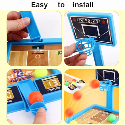 4 Pack Tabletop Basketball Game Toys, Basketball Party Favors Desk Games for Office for Adult to Reduce Stress, Gifts Idea Classroom Prizes for Kids Boys Girls