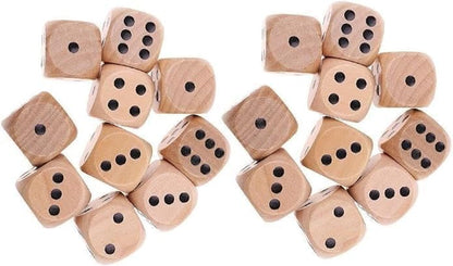 20Pcs Wooden D6 Dice Set, 20mm Round Corner, 6 Sided Gaming Dice for Adults Standard Game Dice
