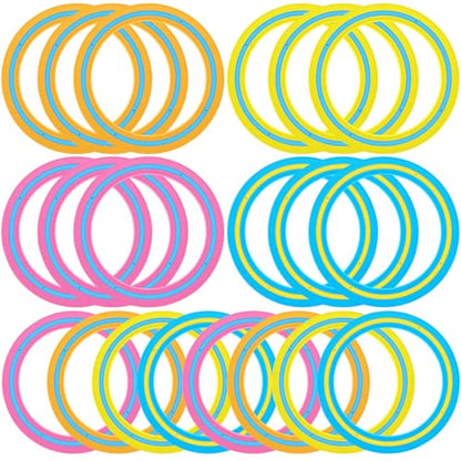 Jenaai 20 Pcs Flying Disc 10 Inch Flying Ring Disc Toy for Adults and Kids Family Outdoor Beach Pool Lawn Backyard Garden Sport Playing Toss Gift Interaction Game(Orange, Rose Pink, Yellow, Blue)