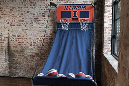 Pop-A-Shot - Home Dual Shot with NCAA Graphics l Sensor Scoring l 16 Game Modes l 7 Balls l Foldable Storage l for All NCAA Fans - style: Illinois Fighting Illini