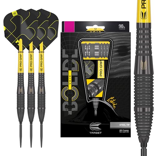 Target Darts Bolide Void 90% Tungsten Dart Set, Steel Tip Swiss Point Darts | 21G/22G/23G/24G/25G/25G | Professional Darts Sets, Black Darts, Swiss Point Tool Included - size: 24G, style: Barrel 05