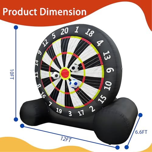 Yujia Inflatable Soccer Board Game for Kids and Adults, 10FT Inflatable Football Target Kick Board, Outdoor Inflatable Games with Air Blower & 8 Soccers, Perfect for Family Fun & Carnival Games