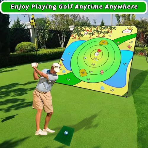 Battle Golf Chipping Game, 80”x80” Large Chipping Mat,Play Outdoor Sticky Golf for Adults,Unique Multiplayer Indoor Outdoor Chipping Game,Friends Family Yard Target Game