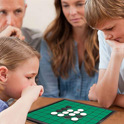 Reversi (Othello) Board Game Set-9.8”, Magnetic Folding Classic Strategy Travel Game for Kids and Adults