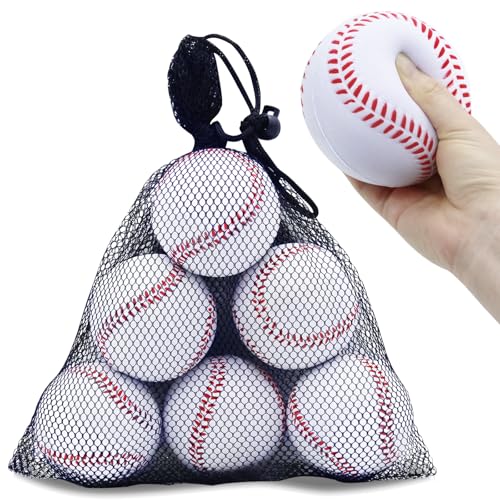 Magicorange Baseball,Foam Baseballs Training Baseballs Unmarked Practice Baseball for Hitting, Soft Toss, Batting, Fielding, Pitching - color: White, size: 6 Pack