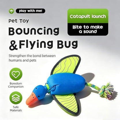 Duck Dragonfly Oxford Launching Flying Dog Toy with Rope Slingshot Chase Fetch Training Interactive Dog Toy Outdoor Interactive Toys for Pets (Snake) - color: Snake