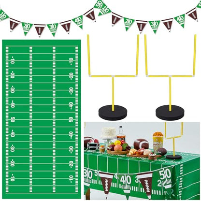 5 Pcs Football Goal Post Party Decorations Football Field Goal Post Centerpiece Sports Court Tablecloth Decor Table Decorations Pennant Banner for Birthday Party Game Day Supplies