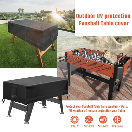 Kovshuiwe Foosball Table Protection Cover-63"x45"x20"(LxWxH) | Outdoor Waterproof Foosball Table Cover Heavy Duty Rectangular Patio Football Game Table Cover - size: 63"Lx45"Wx20"H