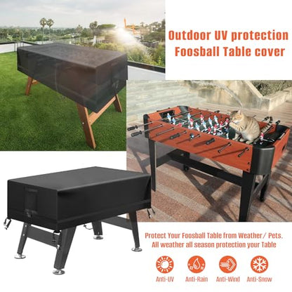 Kovshuiwe Foosball Table Protection Cover 58"x52"x30"(LxWxH ) | Outdoor Waterproof Soccer Table Cover Heavy Duty Rectangular Patio Football Game - size: 58"Lx52"Wx30"H