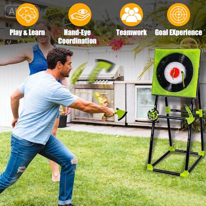 Luxury Frame Axe Throwing Game for Backyard, Throwing Axe Set Equipped with 3 Target Axes and 3 Throwing Boomerangs, Suitable for Indoor and Outdoor Games