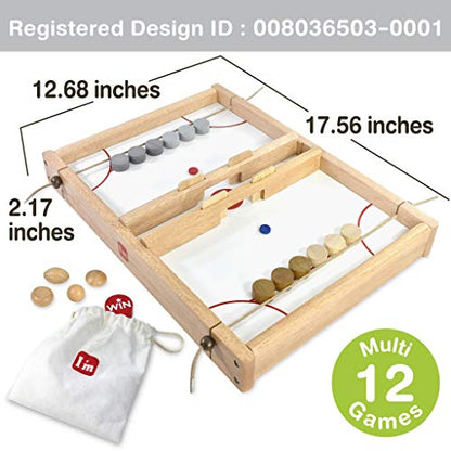 Big Flick n Kick: Wooden Multi Tabletop Indoor Portable Board Games for Kids and Family - style: FLICK n KICK Deluxe