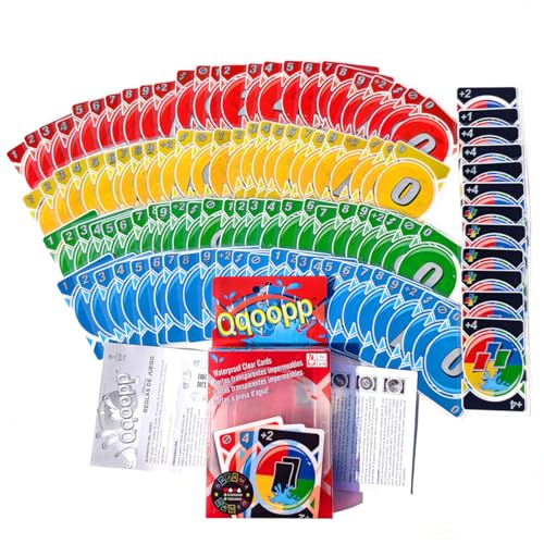Waterproof Clear Plastic Card Game Full Deck, Family Party Card Game for 2-10 Players, Outdoor Travel Pool Beach