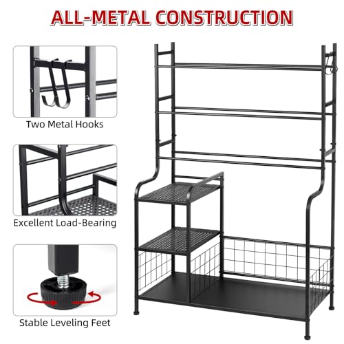 Disc Golf Storage Rack, Large Capacity Metal Organizer with Hooks for Sports Equipment, Holds 140+ Discs