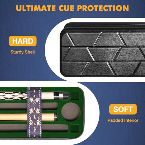 PEKREWS 1x1 Soft Cue Bag Black & 4x4 Hard Pool Cue Case Black Set
