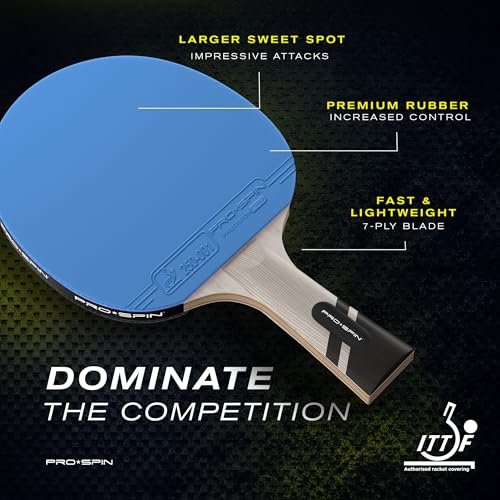 PRO-SPIN Ping Pong Paddles – ITTF Approved Professional Table Tennis Rackets with Carbon Fiber for Superior Control | 7-Ply Blade, Premium Rubber, 2.0mm Sponge - color: 2-Pack | Blue/Violet