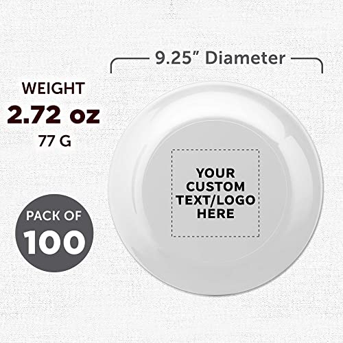 DISCOUNT PROMOS Frisbee Flying Discs in Bulk, 9.25 in. Fun Family Beach Game - color: - Custom - White, size: 100 flying discs