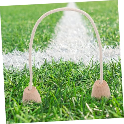 Outanaya 5pcs Croquet Wickets Wood Rope Hoops for Family Lawn Games Fun for Backyard and Park Sports