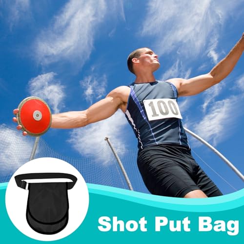 Shot Put Bag with 2 Pocket Heavy Duty Discus Carrier Tote/Shoulder Discus Bag with Adjustable Strap & Fine Edge Splash Proof Oxford Shot Put and